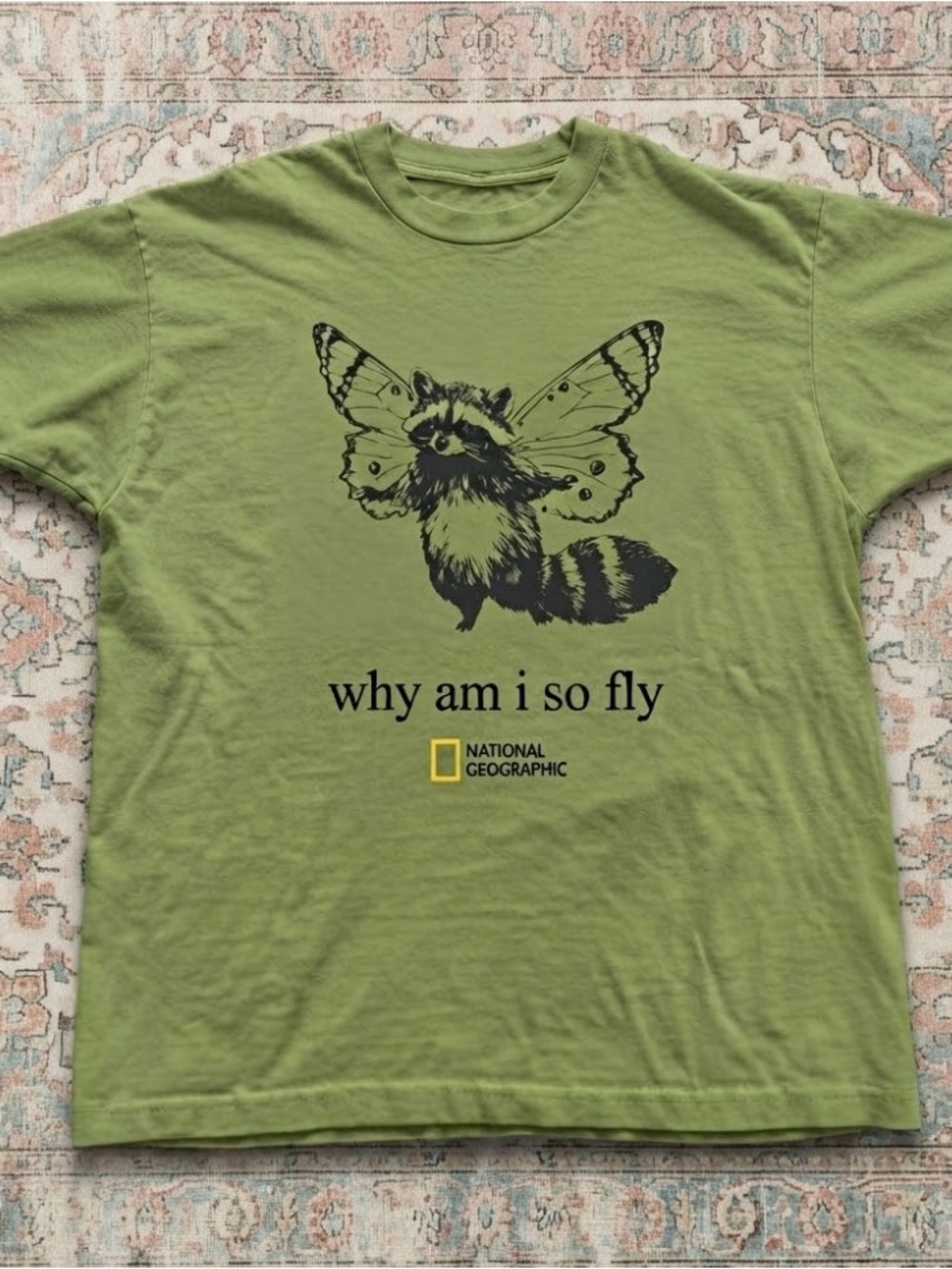 Raccoon National Geographic "Why Am I So Fly" Butterfly Hybrid T-Shirt
